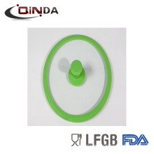 LFGB approved colorful silicone glass lid with knob